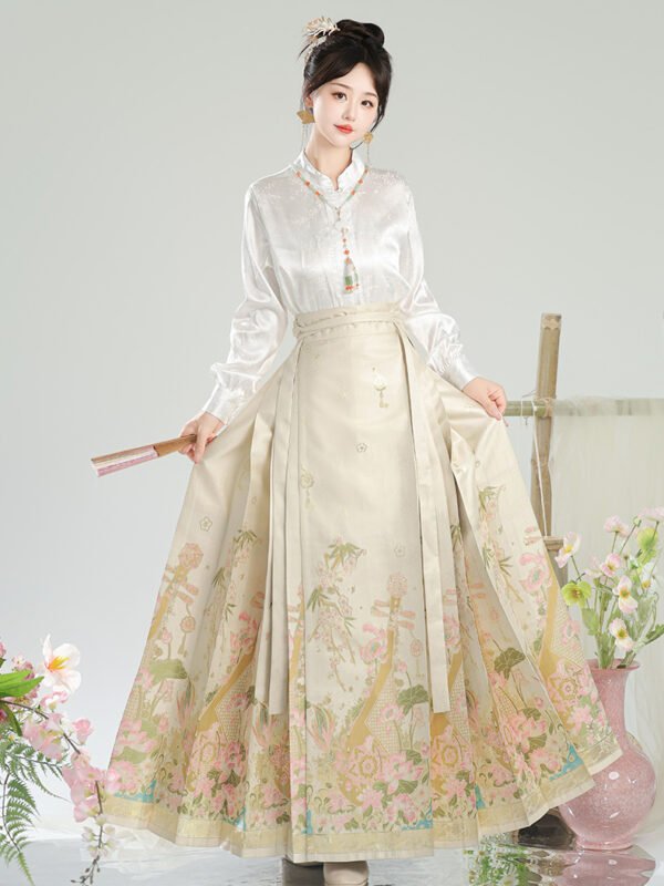 Pipa-inspired Horse-Face Skirt Set Original Ming Dynasty-style Hanfu National Style New Chinese-inspired Everyday Wear for Petite Frames Horse-Face Skirt