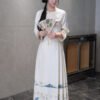 [Flower and Bird Dream] Horse-Face Skirt - White Female Hanfu Style Petite Horse-Face Design Traditional Chinese Aesthetic Everyday Adult Half-Skirt