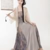 【Feng Yimo Xia】Original Song Dynasty-Style Hanfu Women's Double-Breasted Blouse with Modified Song-Style Collar and Modified Three-Pleated Skirt
