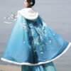 [Peacock Feather] Fall/Winter Original Hanfu Women's Heavy-Work Embroidered Cape & Waist-Length Skirt Set