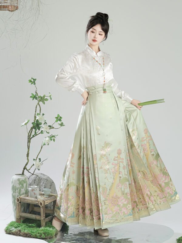 Pipa-inspired Horse-Face Skirt Set Original Ming Dynasty-style Hanfu National Style New Chinese-inspired Everyday Wear for Petite Frames Horse-Face Skirt