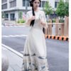 [Flower and Bird Dream] Horse-Face Skirt - White Female Hanfu Style Petite Horse-Face Design Traditional Chinese Aesthetic Everyday Adult Half-Skirt