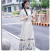 [Flower and Bird Dream] Horse-Face Skirt - White Female Hanfu Style Petite Horse-Face Design Traditional Chinese Aesthetic Everyday Adult Half-Skirt