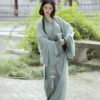 Chinese Warring States-era Robe: Hanfu Wei-Jin Style Adult Women's New Restoration Design Ethereal Train-Length Straight-Hem Robe Ancient Costume Original