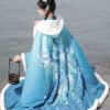 [Peacock Feather] Fall/Winter Original Hanfu Women's Heavy-Work Embroidered Cape & Waist-Length Skirt Set