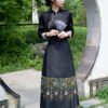 [Four Gentlemen] Black Horse-Face Skirt Set - New Arrival Women's Traditional Chinese-Style Skirt - Autumn Hanfu - Adult Casual Wear