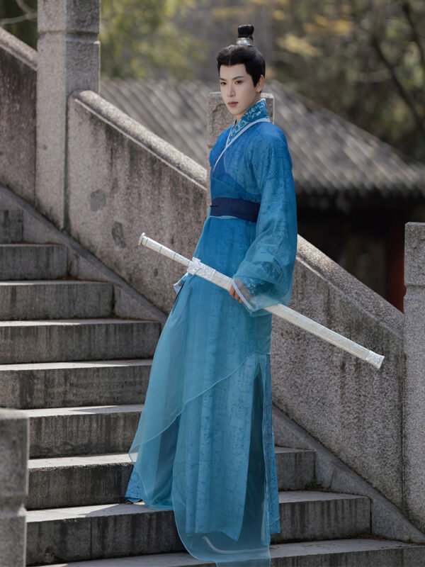 Danya Collection Cangming Original Hanfu Men's Wear Warring States-Style Tailcoat Straight-Hem Qin-Han-Wei-Jin Dynasty Curved-Hem Ancient Style Design