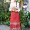 [Feather-Embroidered] Red Mandarin-Style Skirt Set for Petite Women - New Chinese-Style Hanfu - Chinese-Inspired Wedding Dress
