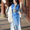 Autumn-Winter Warring States Robe for Women 2025 New Arrival: Wei-Jin Style Ethereal-Chic Trailing Straight-Hemmed Original Ensemble