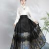 [Peony] Imitation Feather-Embroidered Horse-Face Skirt: Autumn New Chinese Style National Fashion Daily-Wear Modified Hanfu