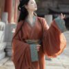 Chinese Warring States-era Robe: Hanfu Wei-Jin Style Adult Women's New Restoration Design Ethereal Train-Length Straight-Hem Robe Ancient Costume Original