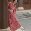 [Youthful Wanderings] Tang Dynasty-Style Round-Neck Robe with Lantern Pants: Authentic Chinese-Style Restoration of Everyday Hanfu for Commoners - Spring and Autumn Period Women's Attire