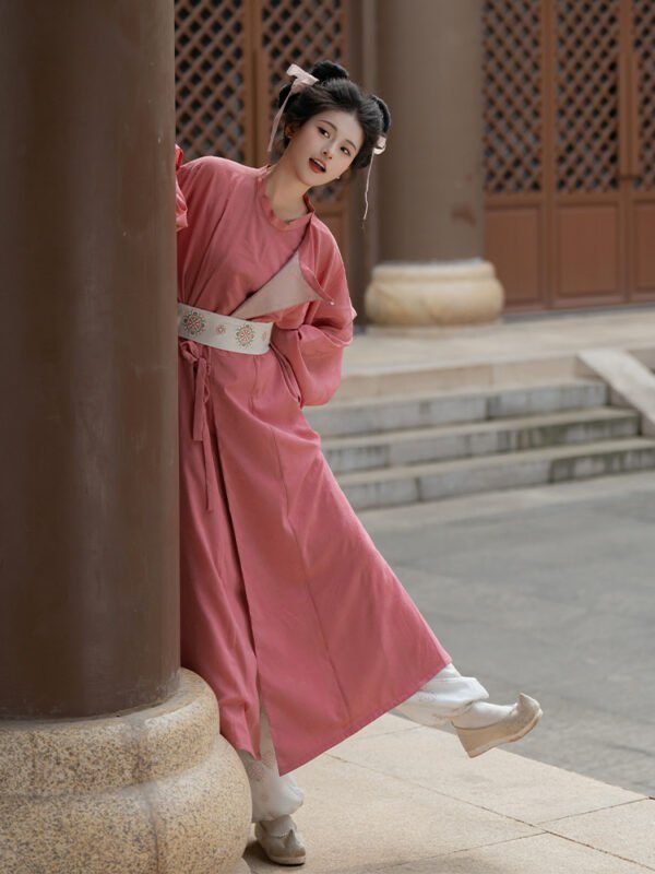 [Youthful Wanderings] Tang Dynasty-Style Round-Neck Robe with Lantern Pants: Authentic Chinese-Style Restoration of Everyday Hanfu for Commoners - Spring and Autumn Period Women's Attire