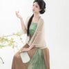 【Feng Yimo Xia】Original Song Dynasty-Style Hanfu Women's Double-Breasted Blouse with Modified Song-Style Collar and Modified Three-Pleated Skirt
