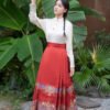 [Feather-Embroidered] Red Mandarin-Style Skirt Set for Petite Women - New Chinese-Style Hanfu - Chinese-Inspired Wedding Dress