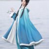 [Peacock Feather] Fall/Winter Original Hanfu Women's Heavy-Work Embroidered Cape & Waist-Length Skirt Set