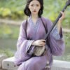 Chinese Warring States-era Robe: Hanfu Wei-Jin Style Adult Women's New Restoration Design Ethereal Train-Length Straight-Hem Robe Ancient Costume Original