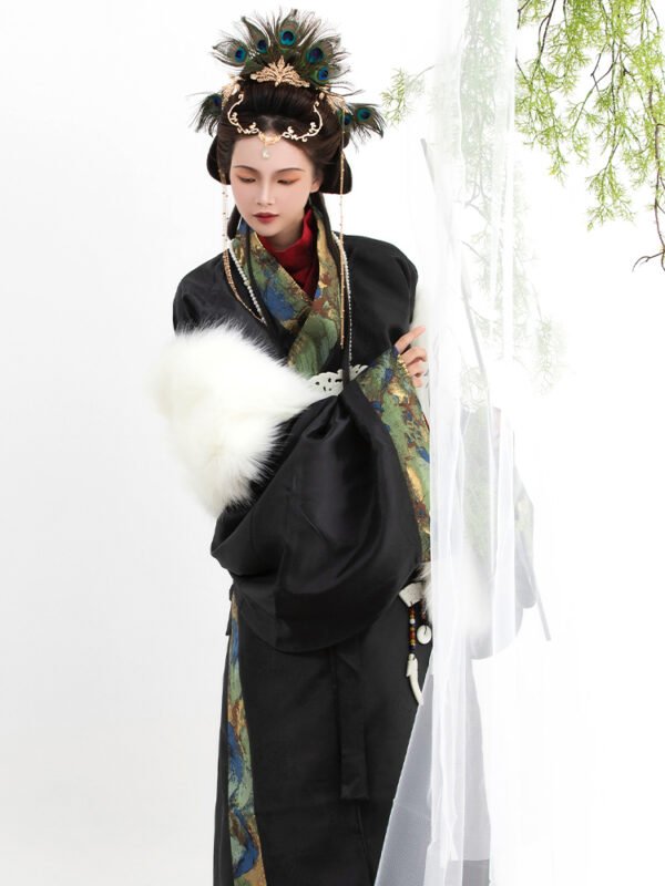 【Luoshu】Warring States Period Paomashan Chu Tomb-Inspired Modified Straight-Hem Robe Jacquard Spring/Summer Hanfu Women's Wear